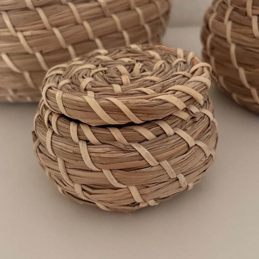 IKEA Handwoven Brown Basket Set